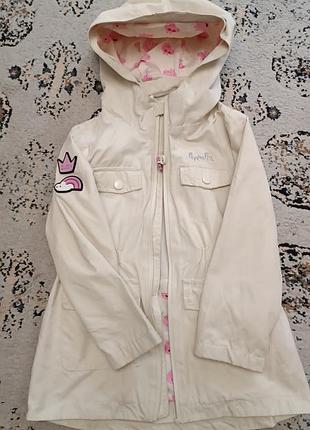 Куртка ветровка с утеплителем на рост 116-122 фирменная, коттон флис