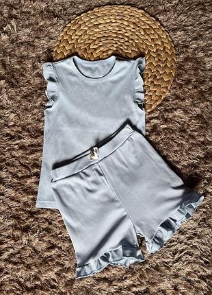 Дитячий літній костюм на дівчинку 110 см шорти футболка