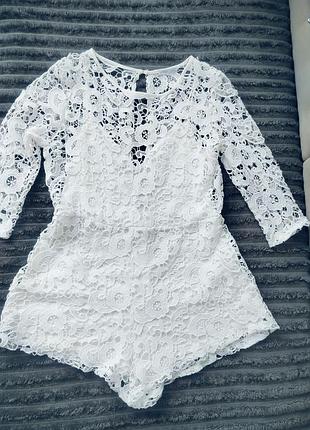 Платье, ромбер женский классическое кружевное белое