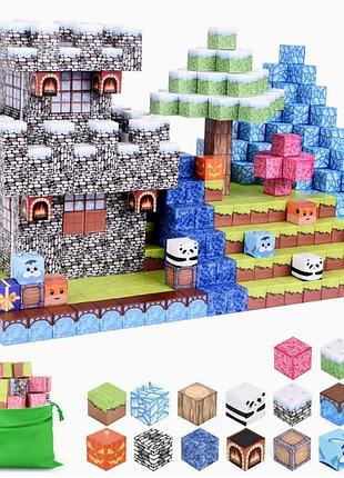 Магнітний конструктор для дітей майнкрафт 100 деталей, magnetic blocks