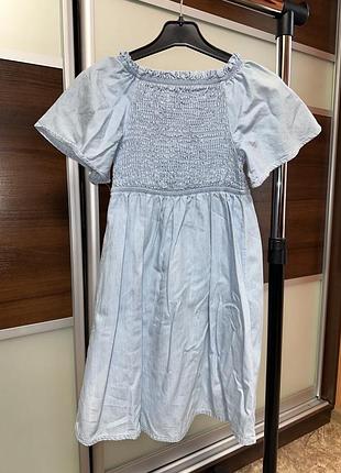 Джинсовое легкое голубое платье 6/8 лет