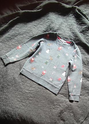 Світшот зимовий h&m новорічний zara футер next на флісі reserved теплий кофта светр худі