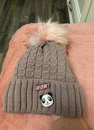 Зимова шапка для дівчинки 6-8 років