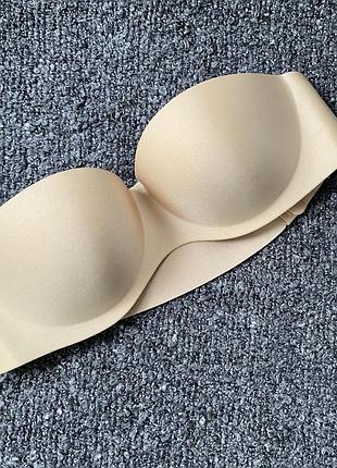 Лиф гладкий бежевый бесшовный новый на косточках 70-75b