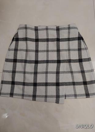 Теплая юбка 35%шерсть имитация запаха от uniqlo 1+1=3🎁на все❗
