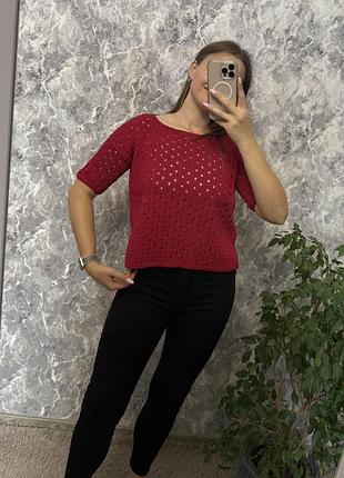 Футболка светр вʼязана тепла футболка пуловер