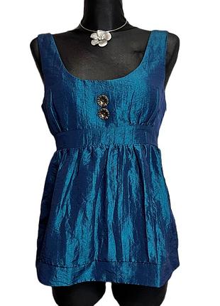 Винтажный топ из тафты vintage 2000s y2k 90s с завязкой и пуговицами сзади