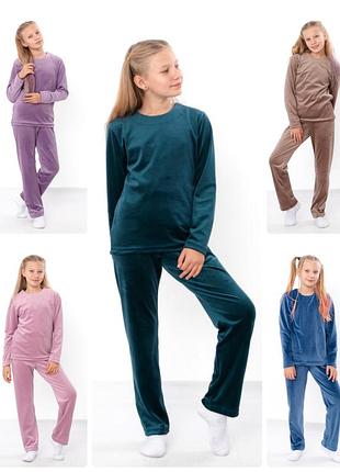 Велюровая пижама для девочки, подростковая пижама плюшевая, комплект домашний велюровый