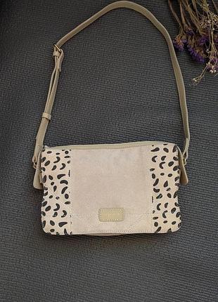 Кожаная сумка через плечо - бежевая от французского бренда ecotorie