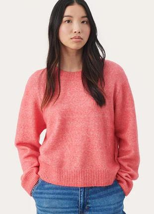 Коралловый свитер в составе мохер и шерсть