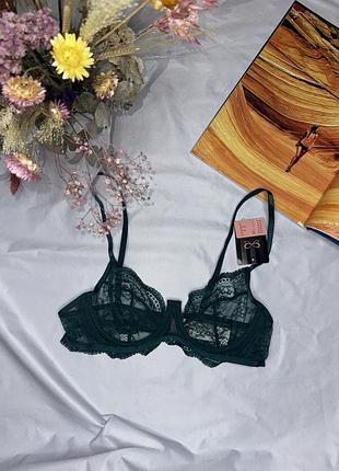 Лиф бюст бралет кружево 75 b от hunkemoller isabelle deep teal