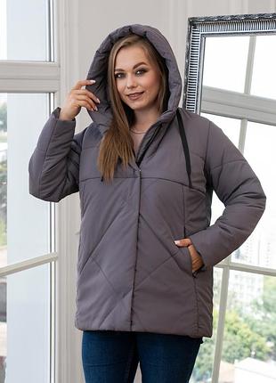 Демисезонная женская куртка батал 157 / графит