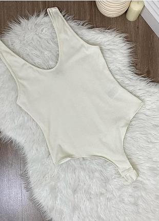 Боді в рубчик бренд h&m розмір l ідеальний стан бежеве майка