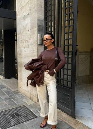 Джинси кремові молочні беж свободні