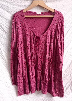 Яркая трикотажная блуза fat face, большой размер, есть дырочка