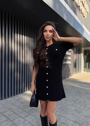 Сукня коротка міні на ґудзиках з коротким рукавом