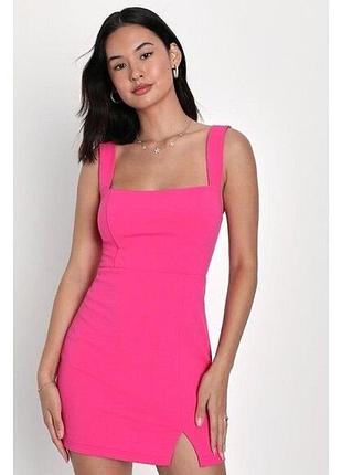 Сукня плаття рожева сукня сарафан з розрізом amisu 34