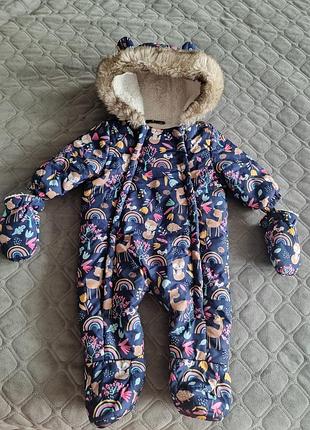 Комбінезон 3-9 місяців , шапочка+шарф