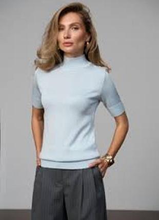 Джемпер топ водолазка гольф  на короткий рукав з якісної пряжі