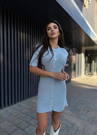 Сукня коротка міні на ґудзиках з коротким рукавом