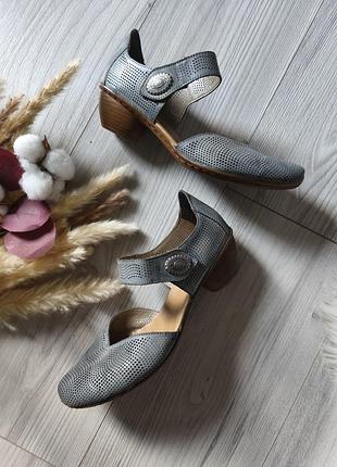 Туфлі rieker сині з натуральної шкіри 40 розмір 26,5см устілка