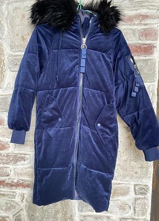 Куртка велюрова подовжена