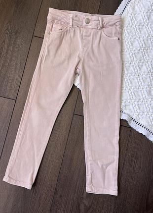 Пудрова рожеві джинси zara зара для дівчинки 3-4 роки слім slim