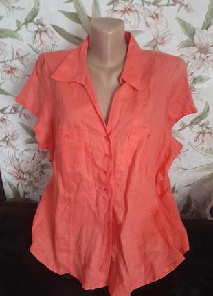 Фірмова блуза в новому стані розмір 22,лен100% бірка