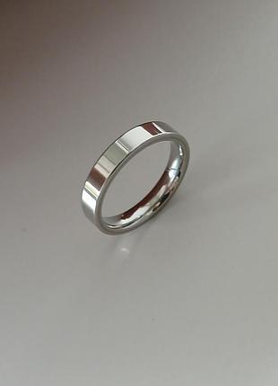 Каблучка 4мм із нержавіючої сталі кільце обручальне обручка американка медзолото