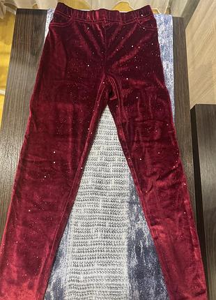 Легінси велюрові для дівчинки 128 см. з блискітками sinsay