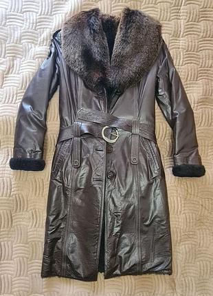 Дубленка комбинированная