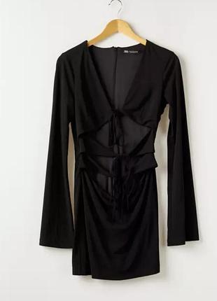 Плаття, сукня zara, зара, чорного кольору, на завязках