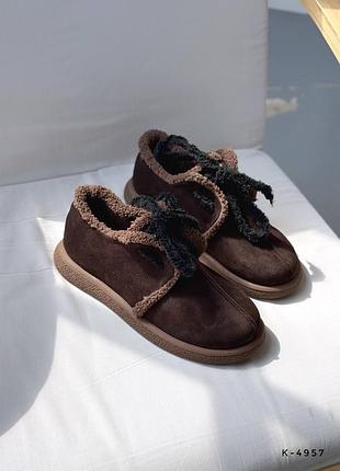 Анатомічні лофери із шнурками тедді