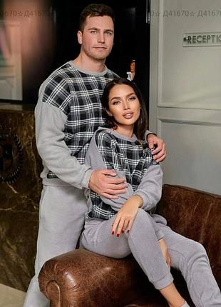 Пижама женская теплая флисовая