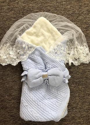 Конверт для виписки, конверт для хлопчика, теплий конверт, зимній конверт