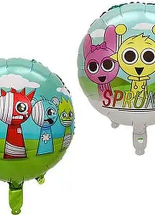 Фольгована кулька 18»(45 см) «sprunki | спрункі» (дві різні сторони)