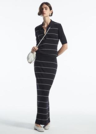 Юбка cos striped knitted maxi skirt / xs