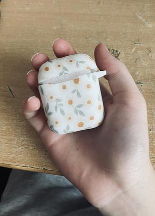 Чохол для навушників apple airpods з квітковим принтом для airpods 1 2, силіконовий м’який чохол для бездротових навушників і