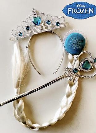 Аксесуари ельзи "холодне серце". корона (діадема), коса, чарівна паличка, рукавички принцеси. 2