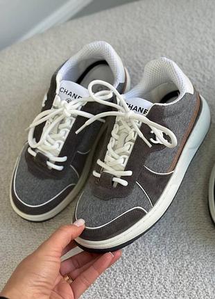 Замшеві кросівки шанел люкс