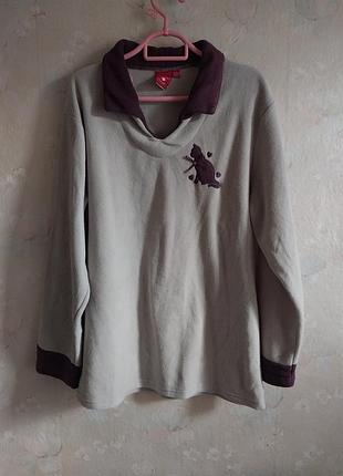 Реглан флисовый женский fransoise saget l-xl 48-50р. серый, полиэстер, котик