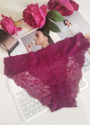 Тонкі мереживні трусики бразиліани розміру l