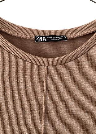 Бежевое платье в рубчик zara 4