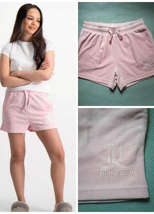 Шорты велюровые бледно-розовые с логотипом 10-11 лет