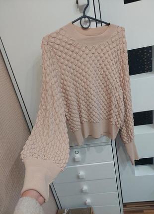 Пудровый свитер кофта 3d