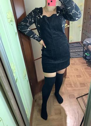 Вельветовий сарафан в рубчик, комбінезон в рубчик