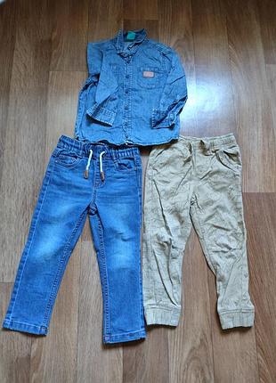 Джинсы штани 104 джинсова рубашка 104
