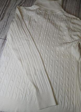 Белый шерстяной свитер / гольф 4