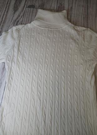 Белый шерстяной свитер / гольф 9