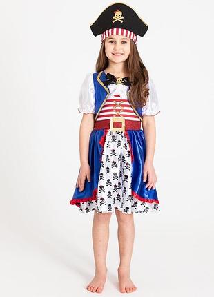 Карнавальный костюм, платье, платье с повязкой пират, пиратка на halloween tu 5-6 лет